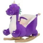 Baby Rocking Horse, Kids Ride On Toy with Realistic Dragon Roar and Safety Belt for Kids 18-36 Months, Purple
