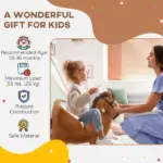 Qaba Baby Rocking Horse, Plush Animal Rocker with Sound, Wooden Base Seat Safety Belt, for Ages 18-36 Months, Brown - Image 8