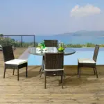 Backyard - Rattan Dining Chairs with White Cushions for Supreme Patio Comfort - Image 2