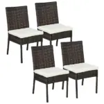 Backyard - Rattan Dining Chairs with White Cushions for Supreme Patio Comfort - Image 11