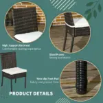 Backyard - Rattan Dining Chairs with White Cushions for Supreme Patio Comfort - Image 6