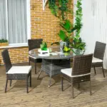Backyard - Rattan Dining Chairs with White Cushions for Supreme Patio Comfort - Image 10