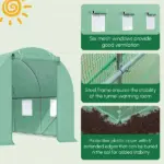 Outsunny Backyard Greenhouse 15 x 7 x 7 with Door Ventilation Windows Outdoor Tunnel Walk-In Garden Plant Growing House Green - Image 6