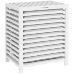 HOMCOM Bamboo Laundry Basket, 55L, with Lid and Removable Liner Bag, White, Space-Saving and Stylish - Image 11