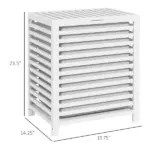 HOMCOM Bamboo Laundry Basket, 55L, with Lid and Removable Liner Bag, White, Space-Saving and Stylish - Image 3