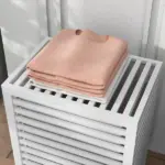 HOMCOM Bamboo Laundry Basket, 55L, with Lid and Removable Liner Bag, White, Space-Saving and Stylish - Image 8
