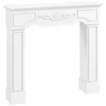 Baroque Fireplace Mantel, Freestanding Fireplace Surround with Leg for Electric Fireplaces, 43.3" W x 39.8" H, White - Image 11