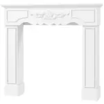 Baroque Fireplace Mantel, Freestanding Fireplace Surround with Leg for Electric Fireplaces, 43.3" W x 39.8" H, White