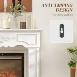 Baroque Fireplace Mantel, Freestanding Fireplace Surround with Leg for Electric Fireplaces, 43.3" W x 39.8" H, White - Image 5