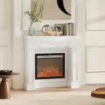 Baroque Fireplace Mantel, Freestanding Fireplace Surround with Leg for Electric Fireplaces, 43.3" W x 39.8" H, White - Image 7