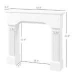 HOMCOM Baroque Fireplace Mantle, Freestanding Fireplace Surround for Electric Fireplaces, 43.3 Inch W x 42.8 Inch H, White - Image 3