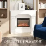 HOMCOM Baroque Fireplace Mantle, Freestanding Fireplace Surround for Electric Fireplaces, 43.3 Inch W x 42.8 Inch H, White - Image 4