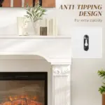 HOMCOM Baroque Fireplace Mantle, Freestanding Fireplace Surround for Electric Fireplaces, 43.3 Inch W x 42.8 Inch H, White - Image 5