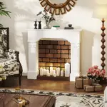 HOMCOM Baroque Fireplace Mantle, Freestanding Fireplace Surround for Electric Fireplaces, 43.3 Inch W x 42.8 Inch H, White - Image 6