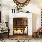 HOMCOM Baroque Fireplace Mantle, Freestanding Fireplace Surround for Electric Fireplaces, 43.3 Inch W x 42.8 Inch H, White - Image 7