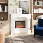 HOMCOM Baroque Fireplace Mantle, Freestanding Fireplace Surround for Electric Fireplaces, 43.3 Inch W x 42.8 Inch H, White - Image 10