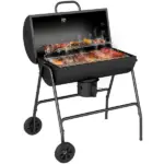 Barrel Charcoal BBQ Grill Smoker with 420 sqin Cooking Area Wheels Ash Catcher Black - Image 11