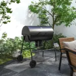 Barrel Charcoal BBQ Grill Smoker with 420 sqin Cooking Area Wheels Ash Catcher Black - Image 10