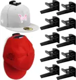 12 Hook Adhesive Baseball Cap Hat Organizer for Wall or Door - Image 9