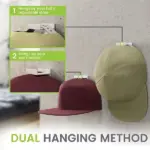 12 Hook Adhesive Baseball Cap Hat Organizer for Wall or Door - Image 13