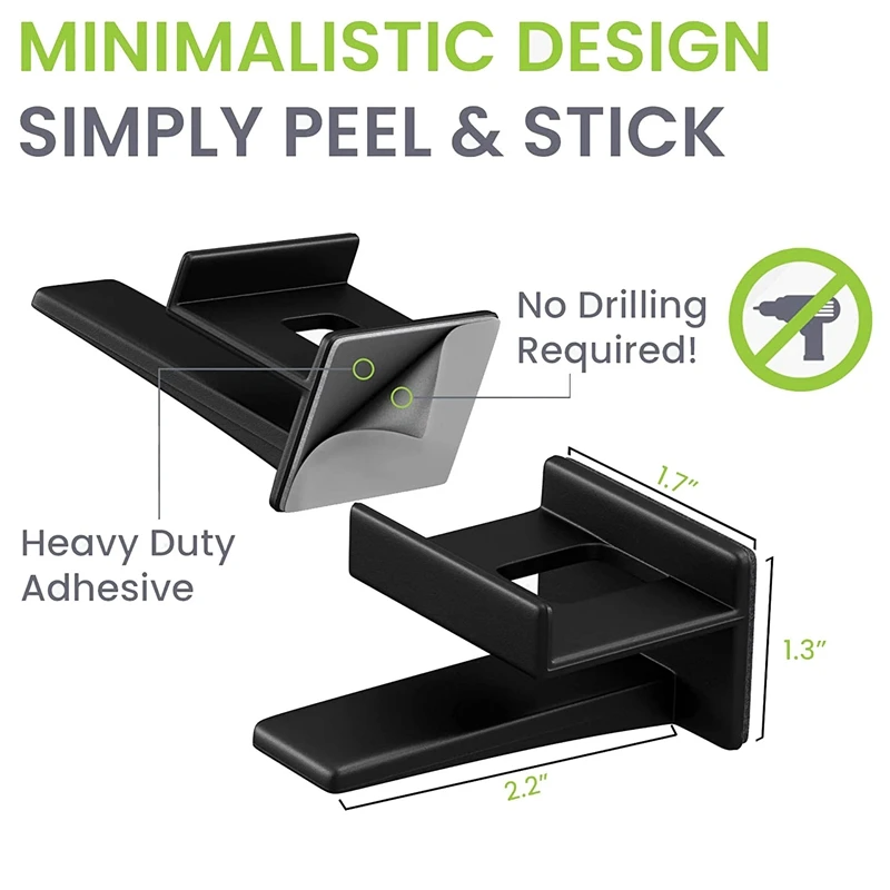 12 Hook Adhesive Baseball Cap Hat Organizer for Wall or Door