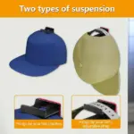 12 Hook Adhesive Baseball Cap Hat Organizer for Wall or Door - Image 2