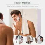 Bathroom Cabinet with Mirror Wall Mounted Modern Storage Double Door MDF White - Image 6
