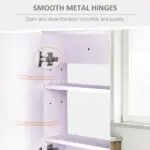 Bathroom Cabinet with Mirror Wall Mounted Modern Storage Double Door MDF White - Image 7