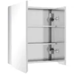 Kleankin Bathroom Medicine Cabinet with Mirror, Bathroom Wall Cabinet with 3-Tier Storage Shelves and Hinged Doors, Silver - Image 11
