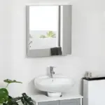 Kleankin Bathroom Medicine Cabinet with Mirror, Bathroom Wall Cabinet with 3-Tier Storage Shelves and Hinged Doors, Silver - Image 8