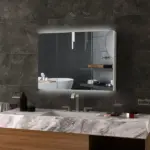 Bathroom Mirror Cabinet with Light, Bathroom Storage Cupboard with USB Charge, Adjustable Shelf, 35.5"W x 25.5"H, White - Image 2