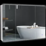 Bathroom Mirror Cabinet with Light, Bathroom Storage Cupboard with USB Charge, Adjustable Shelf, 35.5"W x 25.5"H, White - Image 11