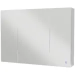Bathroom Mirror Cabinet with Light, Bathroom Storage Cupboard with USB Charge, Adjustable Shelf, 35.5"W x 25.5"H, White