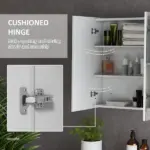 Bathroom Mirror Cabinet with Light, Bathroom Storage Cupboard with USB Charge, Adjustable Shelf, 35.5"W x 25.5"H, White - Image 7