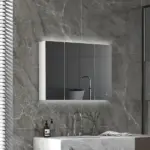 Bathroom Mirror Cabinet with Light, Bathroom Storage Cupboard with USB Charge, Adjustable Shelf, 35.5"W x 25.5"H, White - Image 10