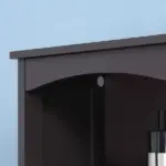 Tall Bathroom Storage Cabinet with 3 Shelves, Drawer and Cabinet, Brown - Image 7
