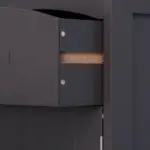 Tall Bathroom Storage Cabinet with 3 Shelves, Drawer and Cabinet, Brown - Image 8