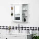 Bathroom Storage Cabinet Over-the-Sink Organizer with Mirrored Door White - Image 11