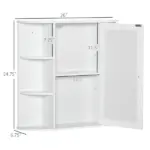 Bathroom Storage Cabinet Over-the-Sink Organizer with Mirrored Door White - Image 3