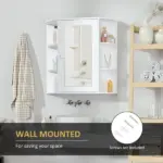 Bathroom Storage Cabinet Over-the-Sink Organizer with Mirrored Door White - Image 6