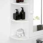 Bathroom Storage Cabinet Over-the-Sink Organizer with Mirrored Door White - Image 9