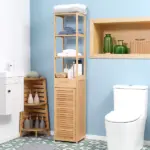 Bathroom Storage Cabinet with Drawer and Slatted Shelves - Image 11