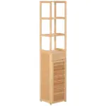 Bathroom Storage Cabinet with Drawer and Slatted Shelves - Image 12