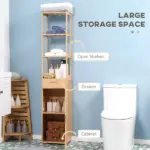 Bathroom Storage Cabinet with Drawer and Slatted Shelves - Image 4