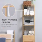 Bathroom Storage Cabinet with Drawer and Slatted Shelves - Image 6
