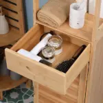 Bathroom Storage Cabinet with Drawer and Slatted Shelves - Image 10