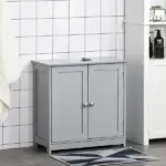 Bathroom Vanities, Bathroom Sink Cabinets with U-Shape Cut-Out and Adjustable Internal Shelf, Gray - Image 12