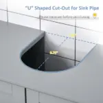 Bathroom Vanities, Bathroom Sink Cabinets with U-Shape Cut-Out and Adjustable Internal Shelf, Gray - Image 5