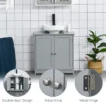Bathroom Vanities, Bathroom Sink Cabinets with U-Shape Cut-Out and Adjustable Internal Shelf, Gray - Image 7
