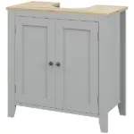 Bathroom Vanities, Pedestal Sink Cabinet with U-Shaped Cut-out and Adjustable Shelf, Gray - Image 11